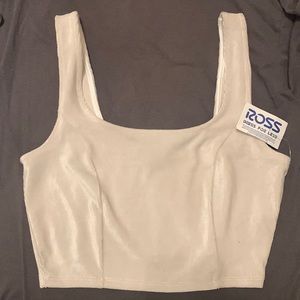 NWT Liz & Sara Beige Velour Cropped Tank Top